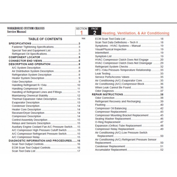 2005-2007 Workhorse LF72 HVAC Service Manual Download