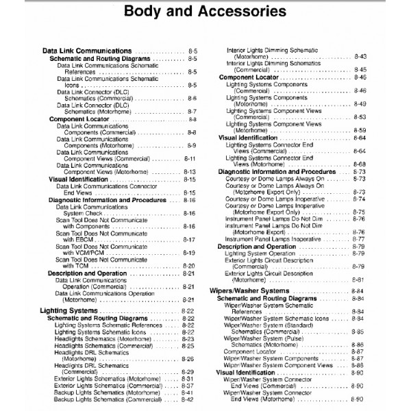 1999-2003 Workhorse Body & Accessories Service Manual Download