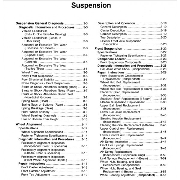 1999-2003 Workhorse Suspension Service Manual Download