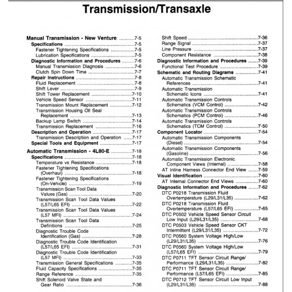 1999-2003 Workhorse Transmission Service Manual Download