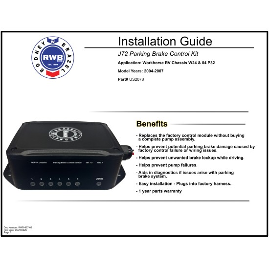 US2078 - UltraStop Park Brake Module Replacement With UltraSave Kit
