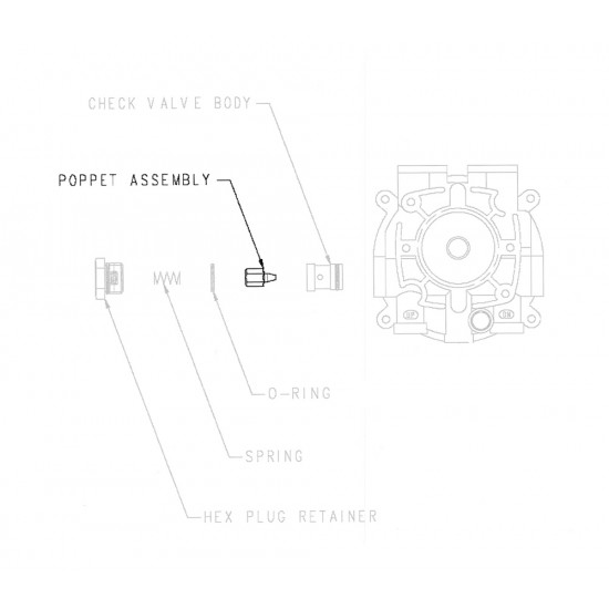773776 - J71 Park Brake Pump Poppet Valve Asm