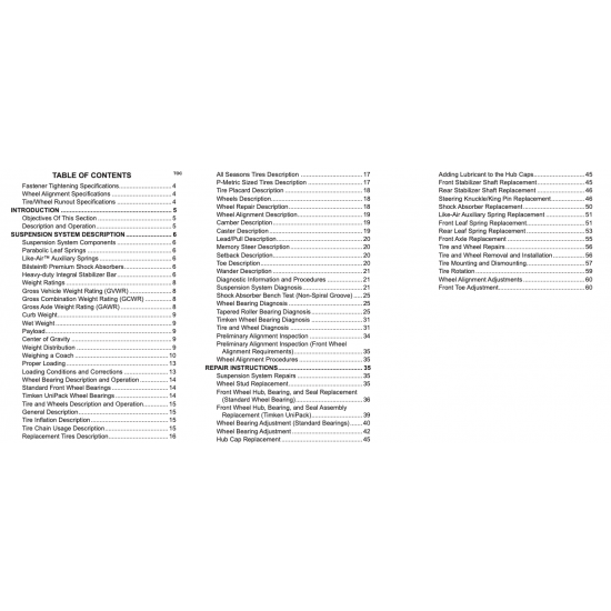 2010-2011 Workhorse W-Series Suspension Service Manual Download 2010-2011 Workhorse W-Series Suspension Service Manual Download